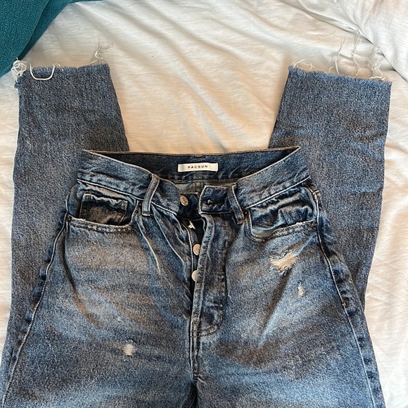 Pacsun Ultra High Rise Slim Straight Ripped Jeans - Picture 2 of 4